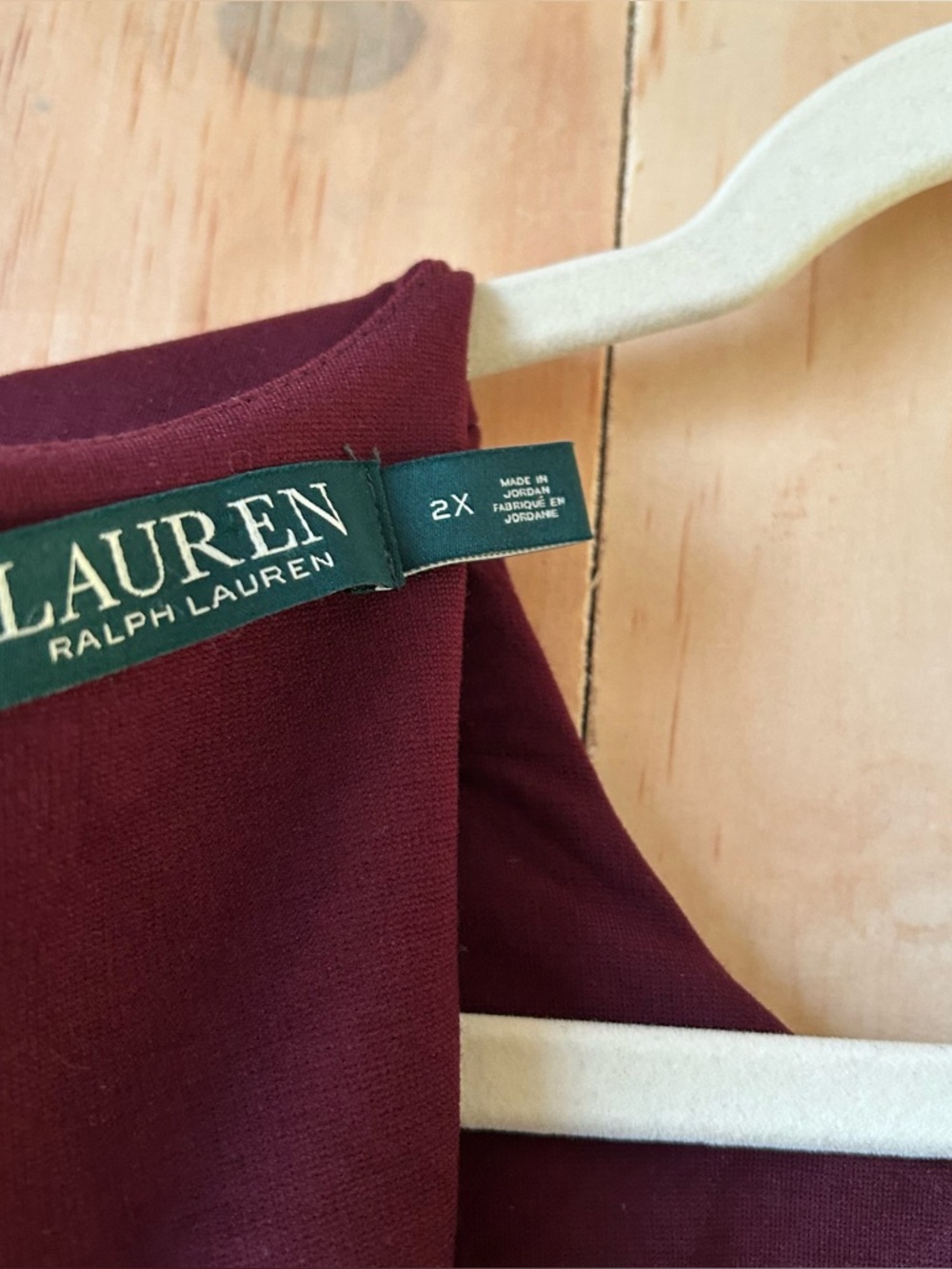 Lauren Ralph Lauren Women’s Plus Size 2X Shift Dress Burgundy Purple Gold #3592 - Picture 5 of 9